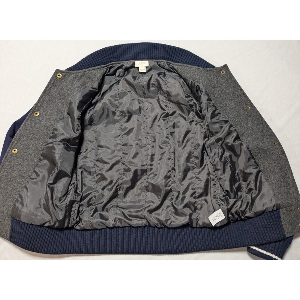 J. CREW Wool Varsity Letterman‎ Jacket Blue Gray - Women XS EUC - Picture 6 of 15